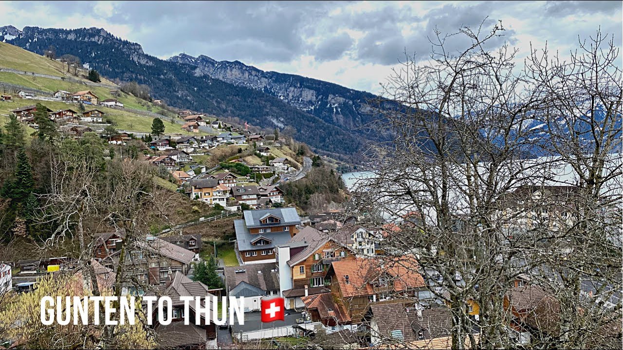 Driving in Switzerland - Gunten to Thun -  February 2022