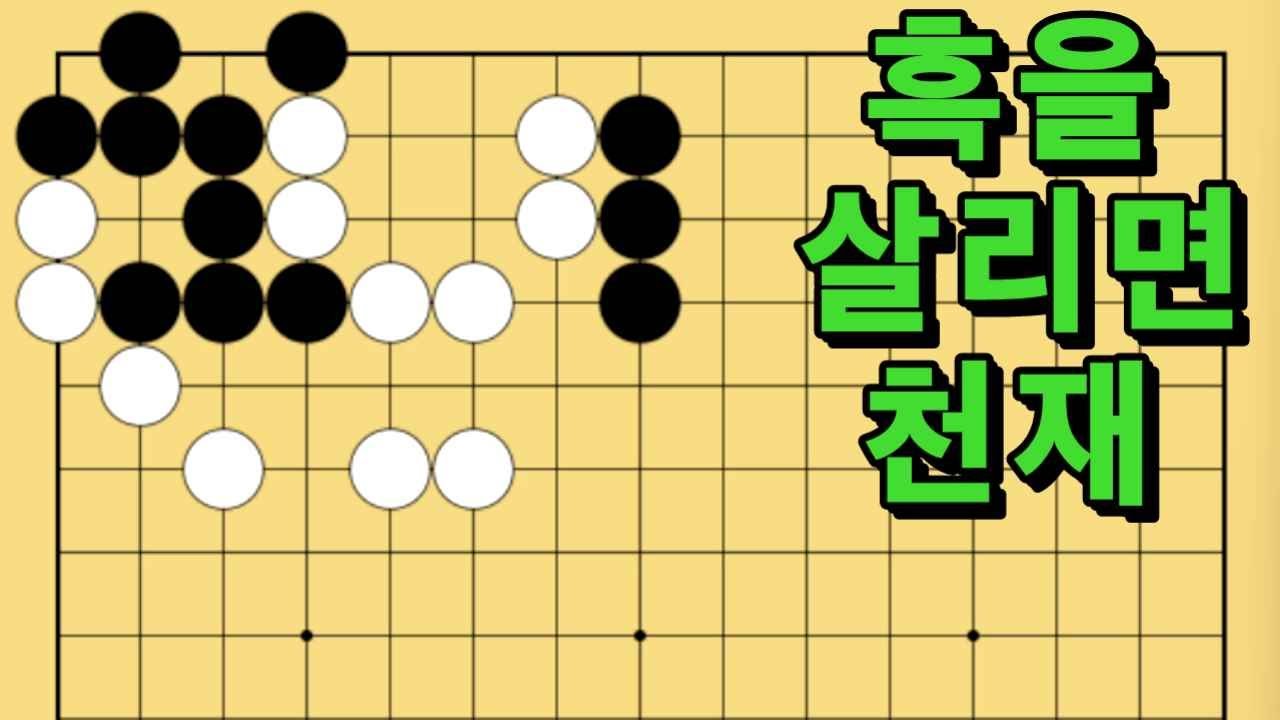 바둑 묘수 사활 - 신의 내린 묘수가 있습니다. 흑을 살려보세요.