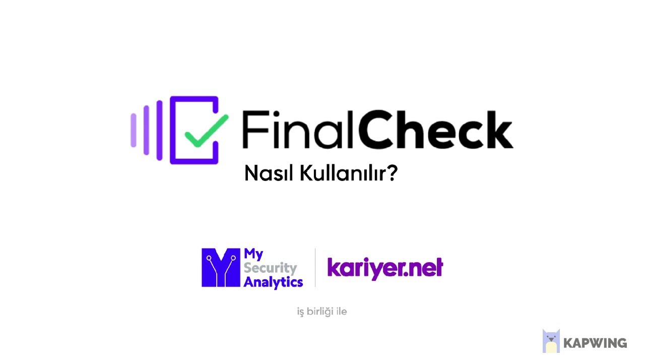 FinalCheck - Nasıl Kullanılır?