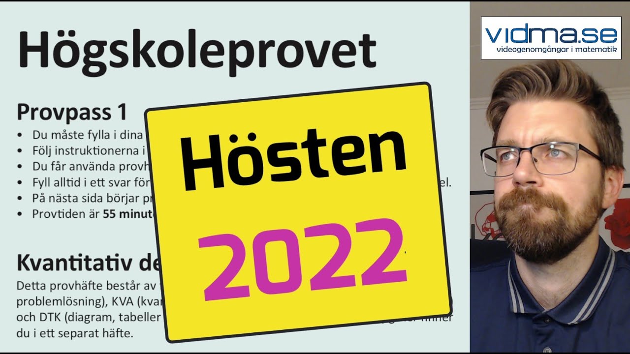 H&Ouml;GSKOLEPROVET H&Ouml;STEN 2022, 23 oktober. Provpass 1, kvantitativ del. | vidmaHP.se