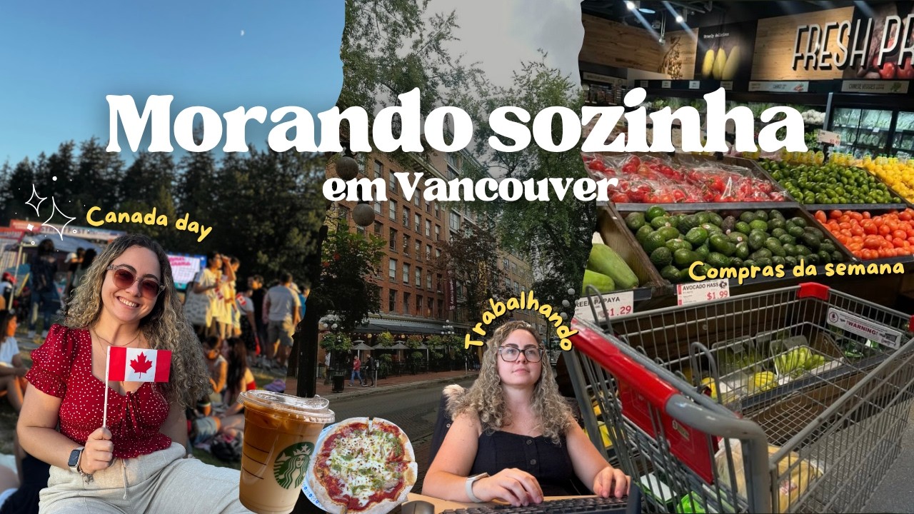 MORANDO SOZINHA NO CANADA  🇨🇦  Rotina de trabalho no escritório, compras da semana & verão canadense