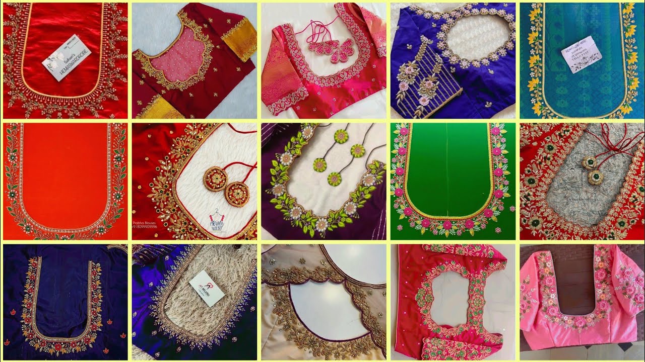 Trendy aari work blouse sleeves and neck designs/party wear aari work blouse designs@radheradhe-1017