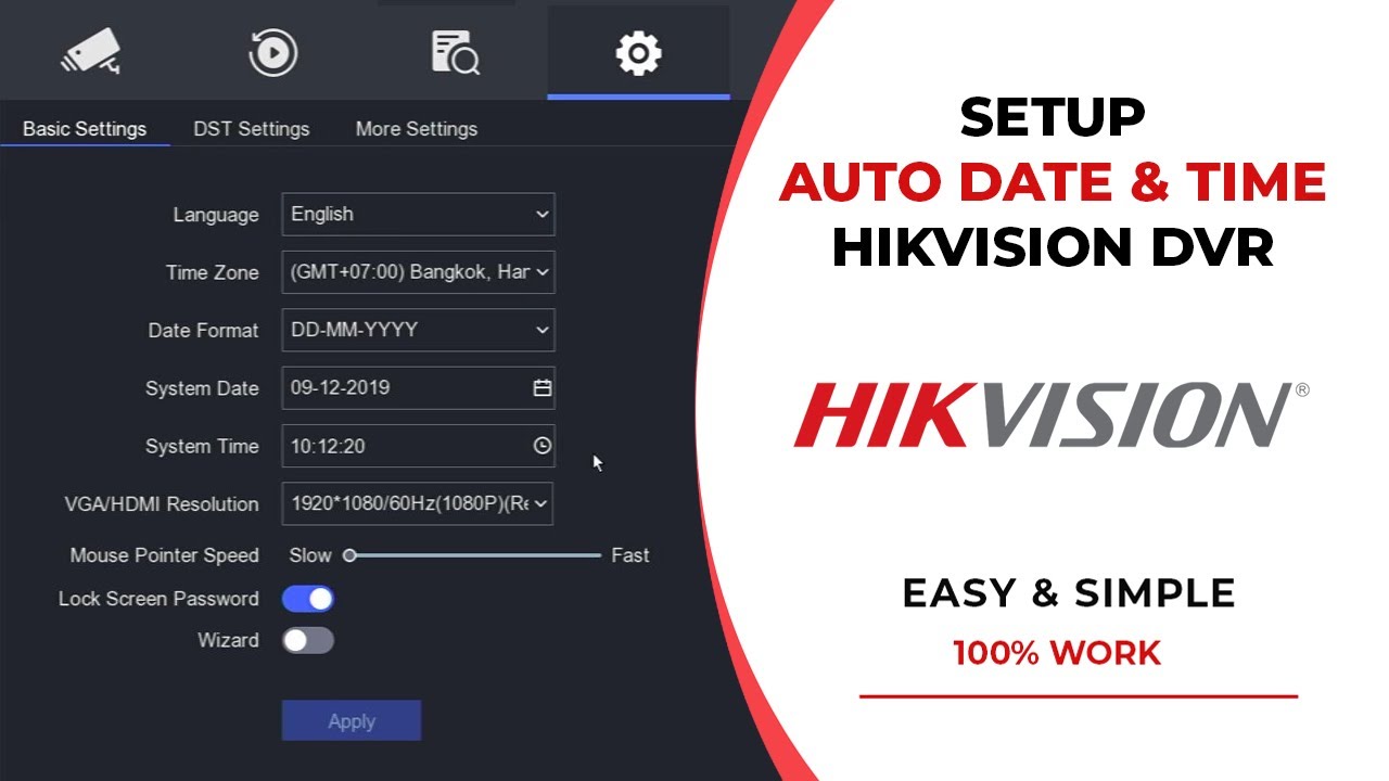 Как автоматически установить время и дату видеорегистратора Hikvision