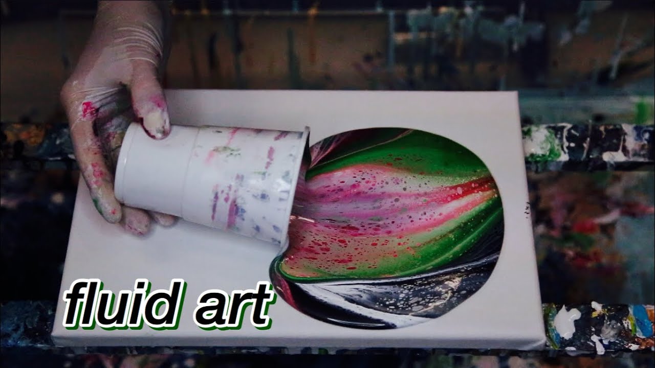 Acrylic Pouring / Mohn Klatschmohn ❤️ Gleiche Farben andere Technik Anleitung Tutorial f&uuml;r Anf&auml;nger