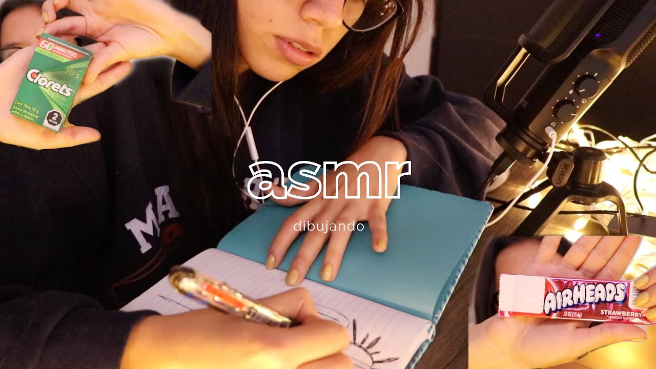 ASMR dibujando mientras como dulces :)