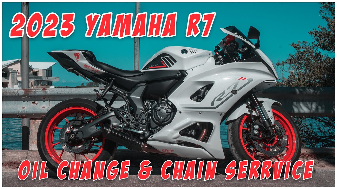 Как заменить масло и очистить цепь — Yamaha R7 2023 года
