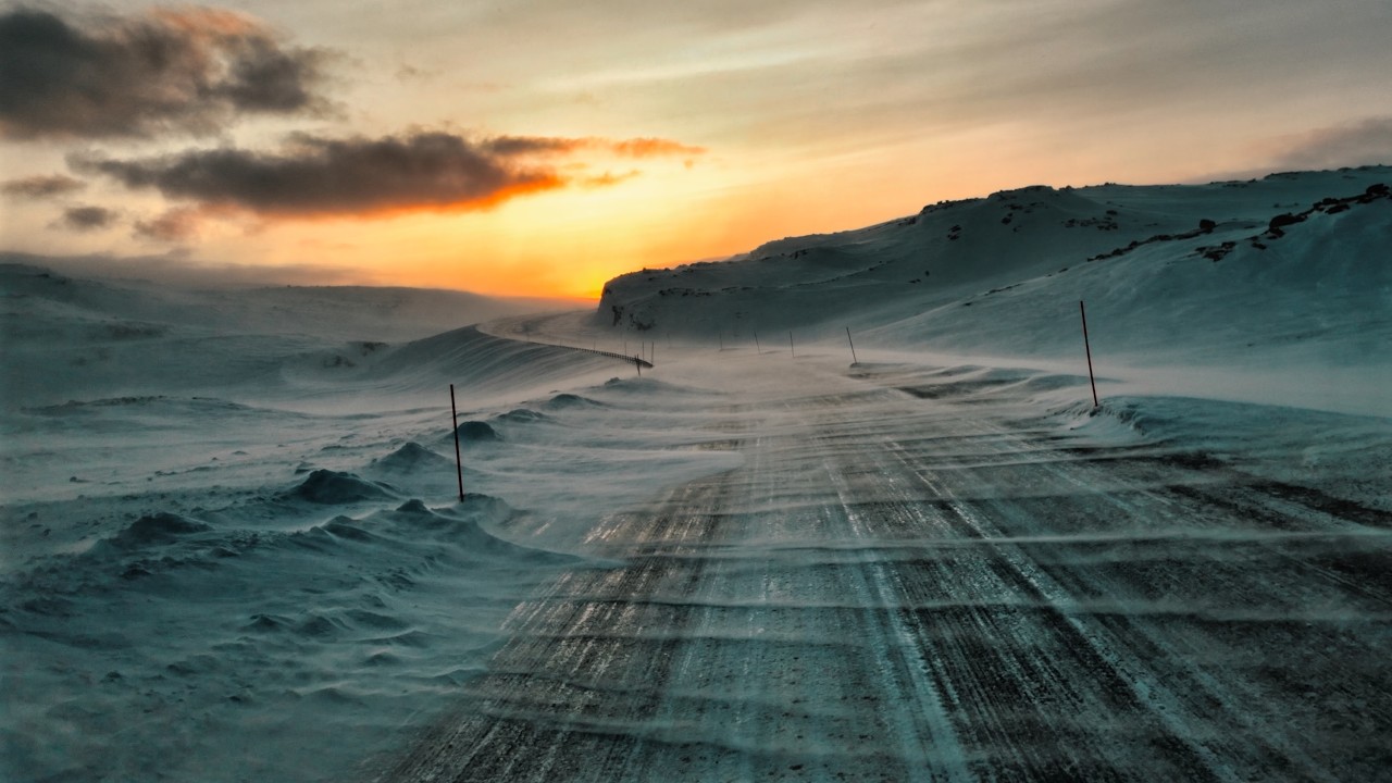Arctic Norway Relaxing Extreme Snowy Driving Tour. Heavy Snow Drift & Ice Roads, Ambient ASMR sounds