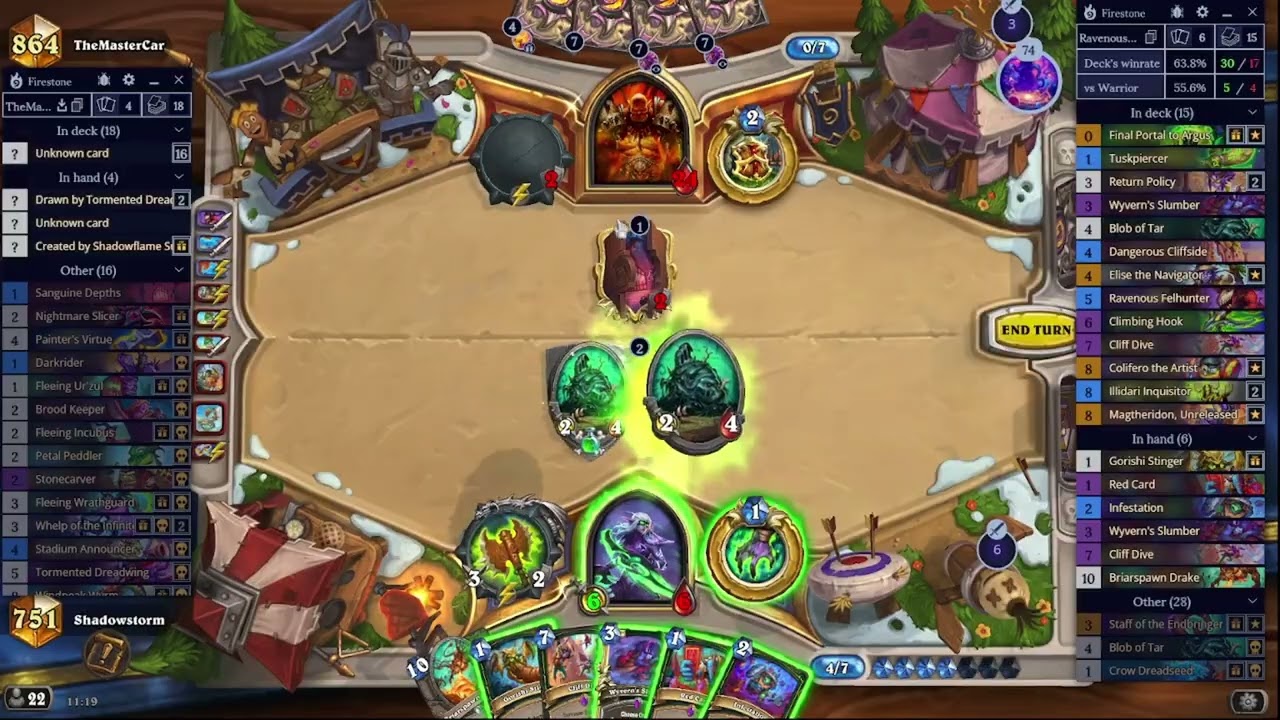 Hearthstone Echoes of the Infinite Ravenous Cliff Dive Demon Hunter: Briarspawn Drake for the win