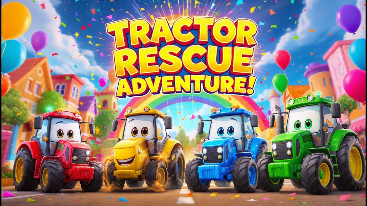 Tractor Rescue Adventure | 3D Animated Colorful Town | Kids Fun Cartoon Video
