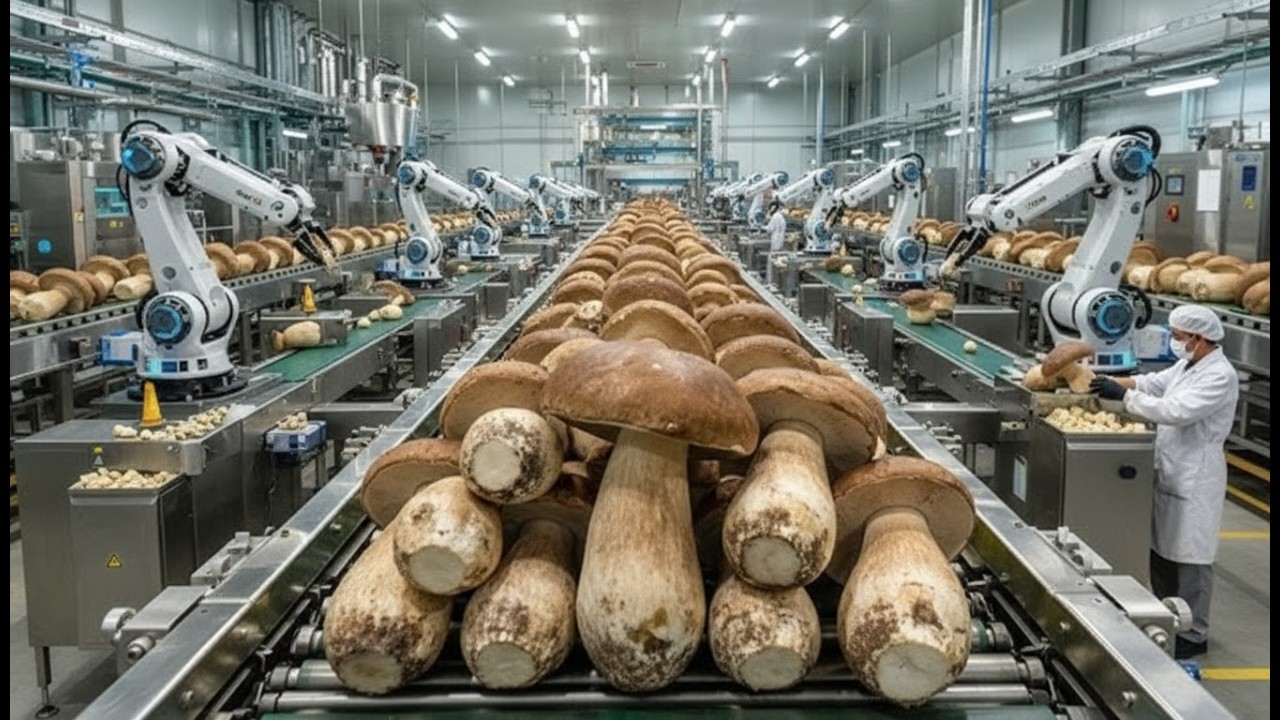 Inside a Modern Factory: Cremini Mushroom Processing Step by Step