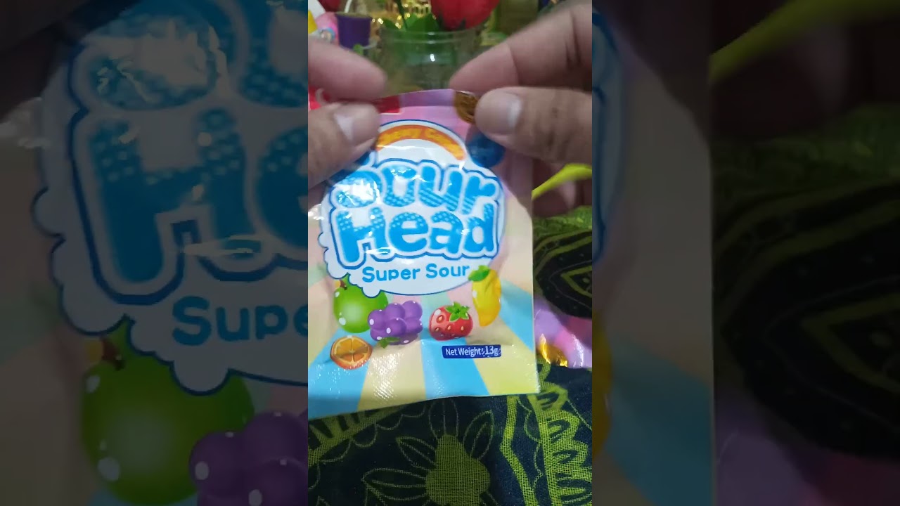 Unwrapping Sour Head super sour candy #sour #candy #unwrapping #trending #viral #asmr #sound #short