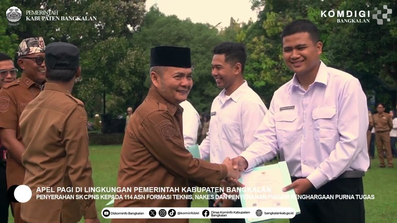 Penyerahan SK CPNS Kepada 114 ASN Formasi Teknis dan Nakes dan Penyerahan Piagam Purna Tugas