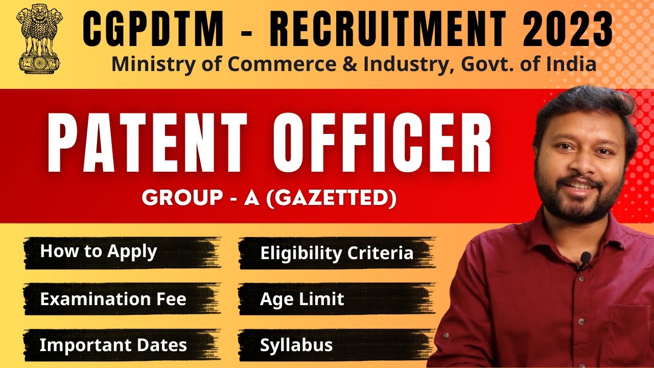 Patent Officer Recruitment 2023 | CGPDTM 2023 | Job Notification | All 'Bout Chemistry