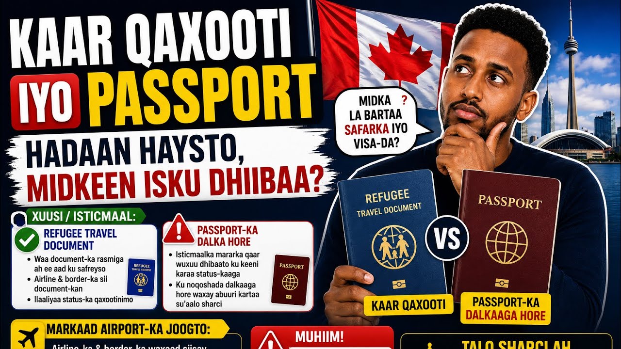 Kaar qaxooti iyo passport hadaan haysto, midkeen isku dhiibaa?