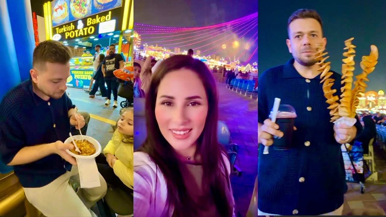 فعاليات القرية العالمية😍الاجواء ناااار❤️‍🔥بيرلا بدها كنافة😅خلصنا وراجعين للبيت❤️ حسام ورولا