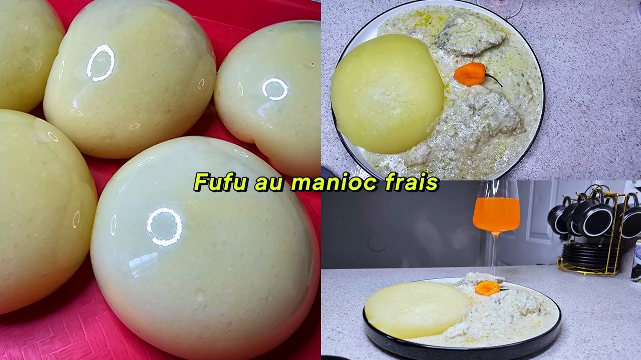 Fufu de manioc frais et sauce pistache gombo