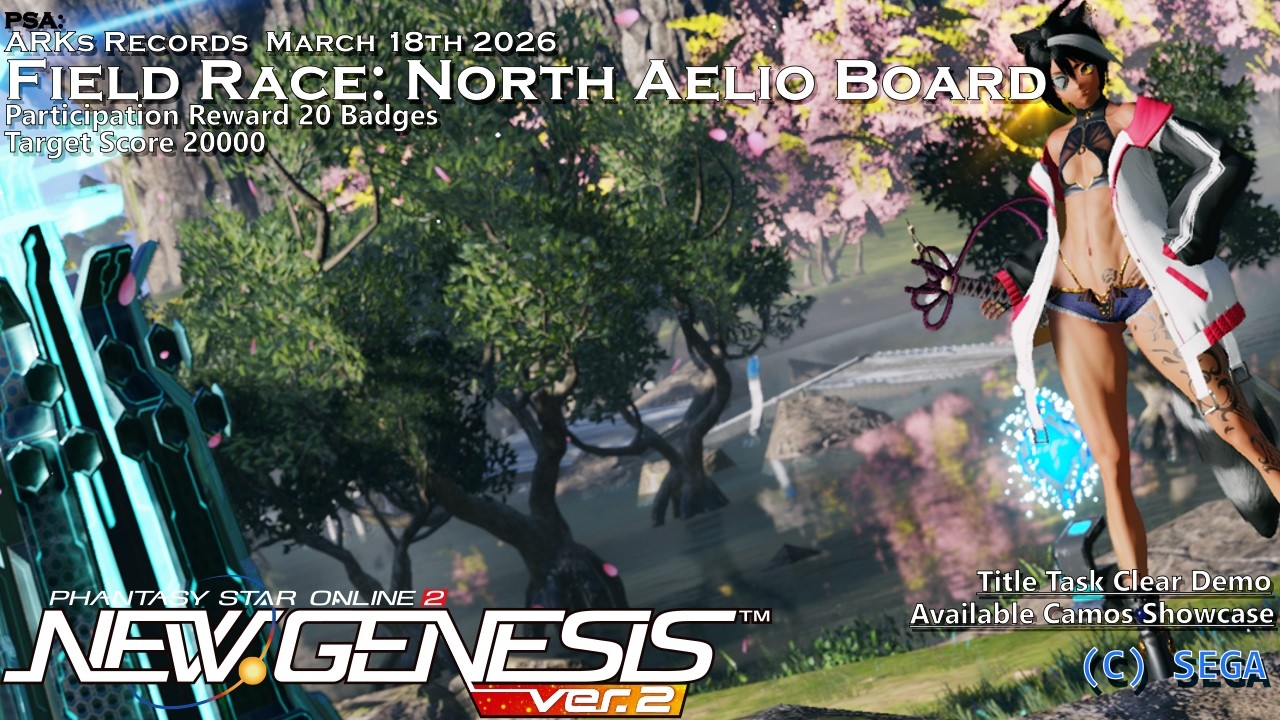 [PSo2:NGS] PSA: ARKs Records March 18th 2026 -  Field Race: North Aelio Board