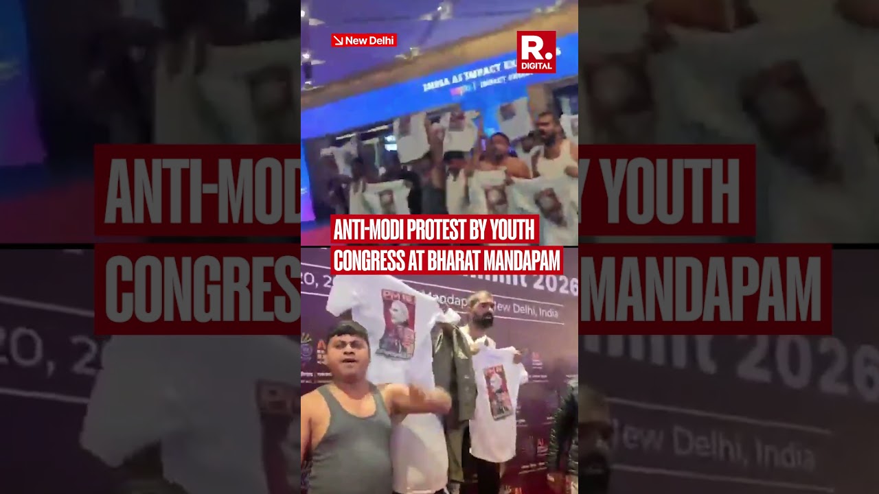 Youth Congress Stages Topless Protest Against Modi at Bharat Mandapam