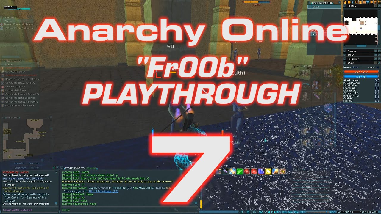 Anarchy Online 18.8 Teh fr00b Playthrough # 7 (Twink Temple ? )