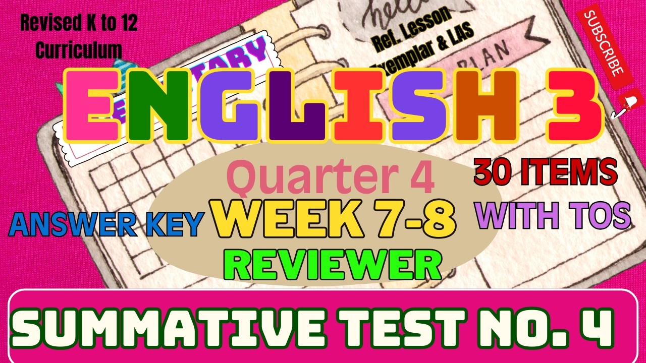 ENGLISH 3 Q4 Summative Test No   4