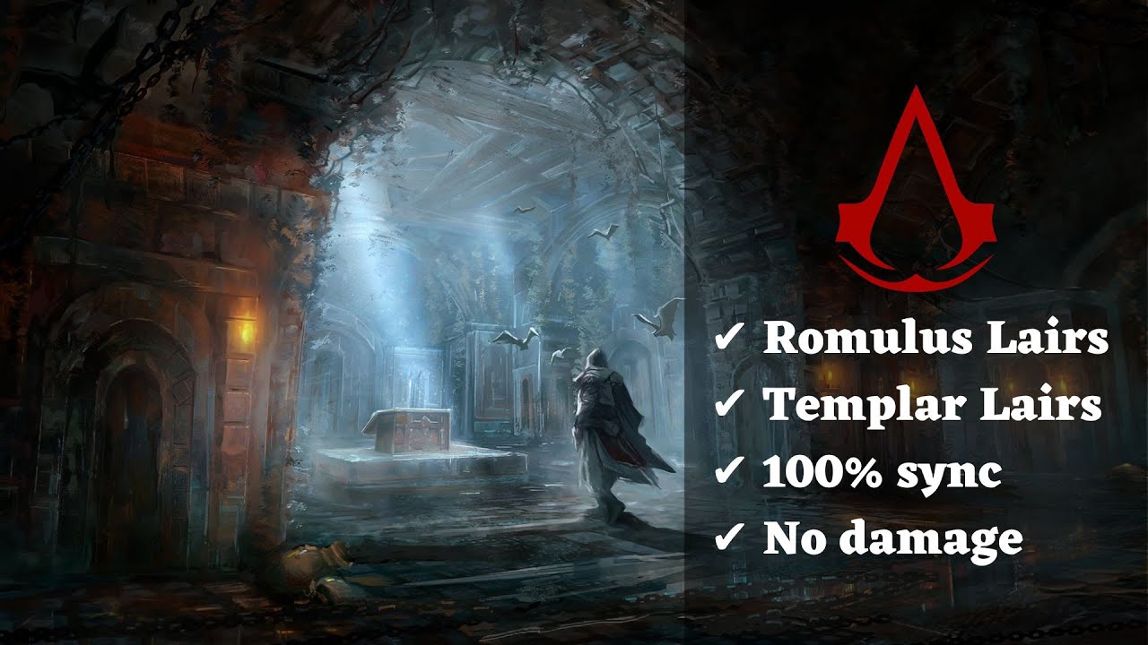 Assassin's Creed: Brotherhood - All Romulus and Templar Lairs (100% sync & No Damage)