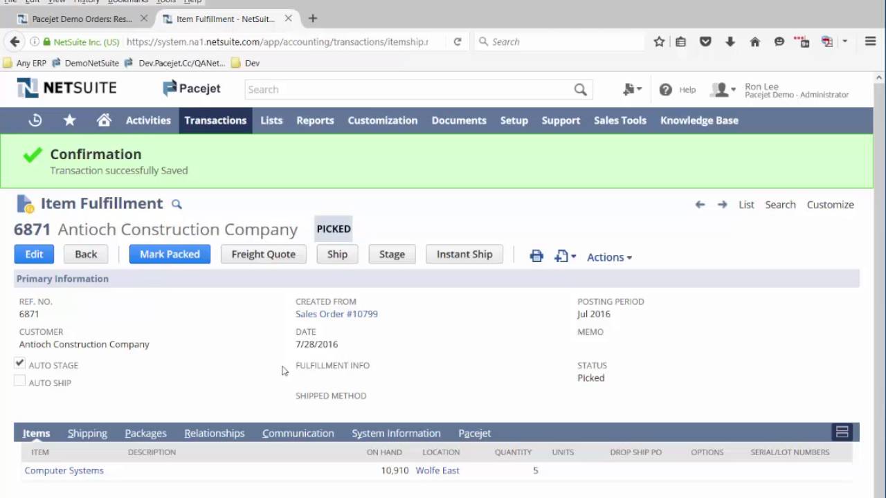 Pacejet Shipping Software Demo Introduction