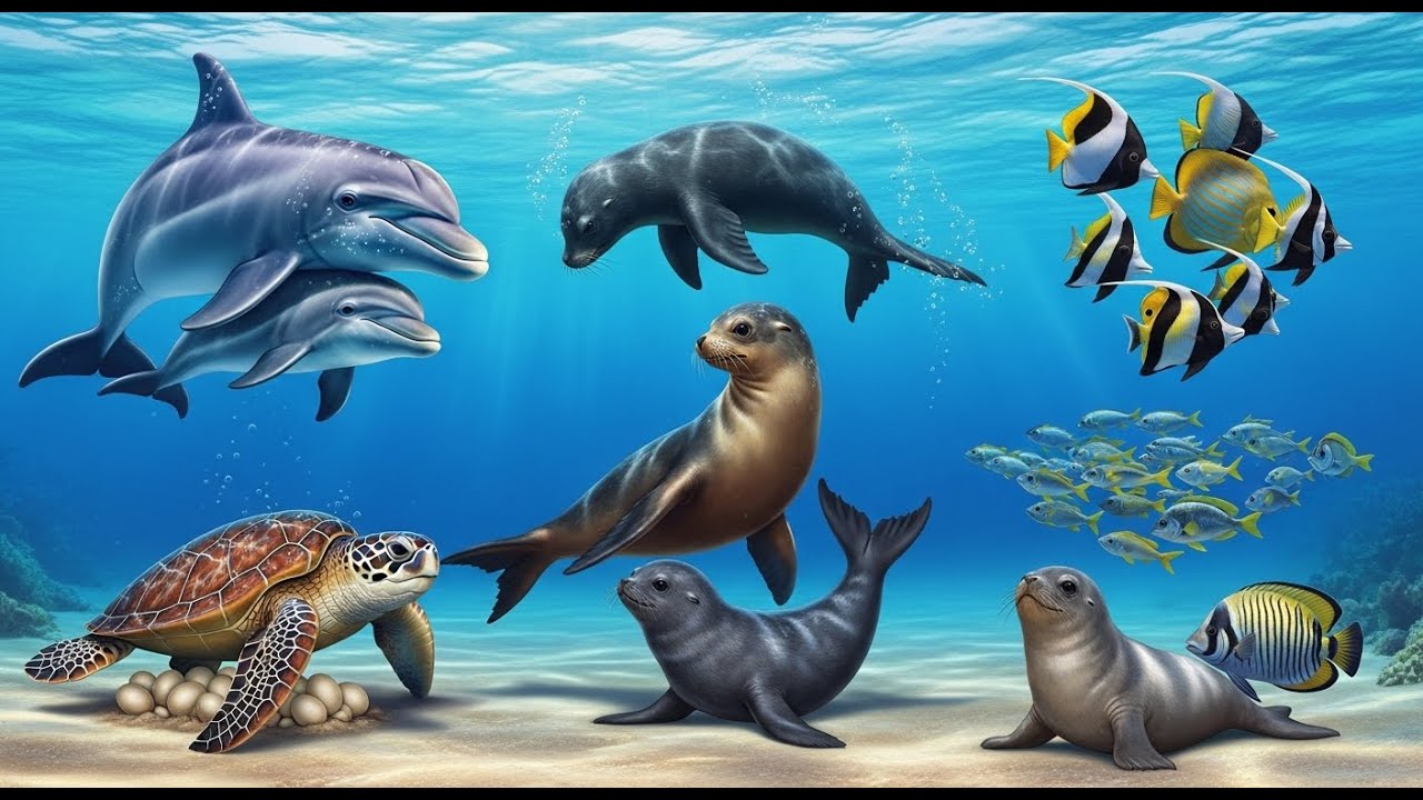 Learn Names of Sea Animal Families for Kids | Ocean Family Bonds 🐬👩&zwj;👧Kids Education