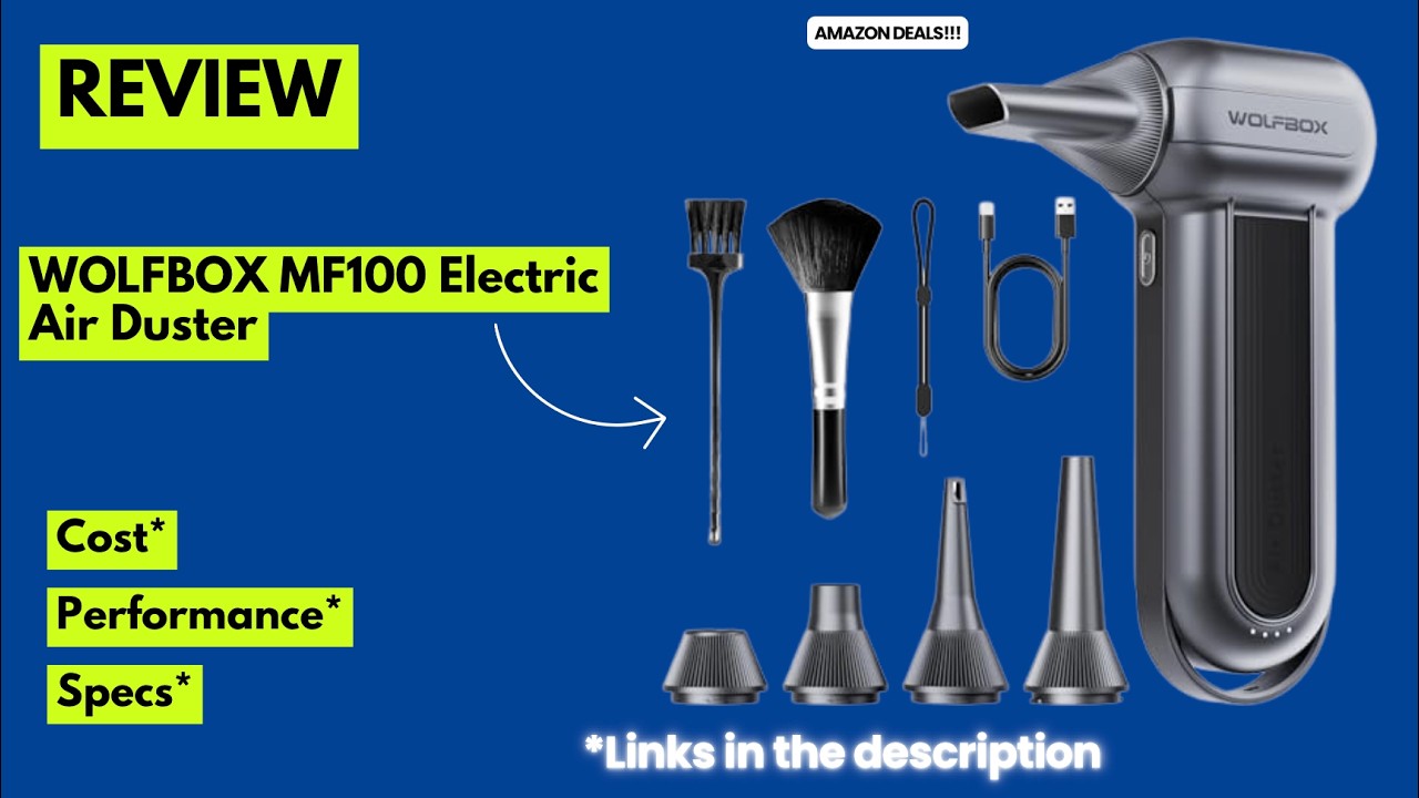 WOLFBOX MF100 Electric Air Duster Review | 150,000RPM Cordless Dust Blower for PC, Car & Home