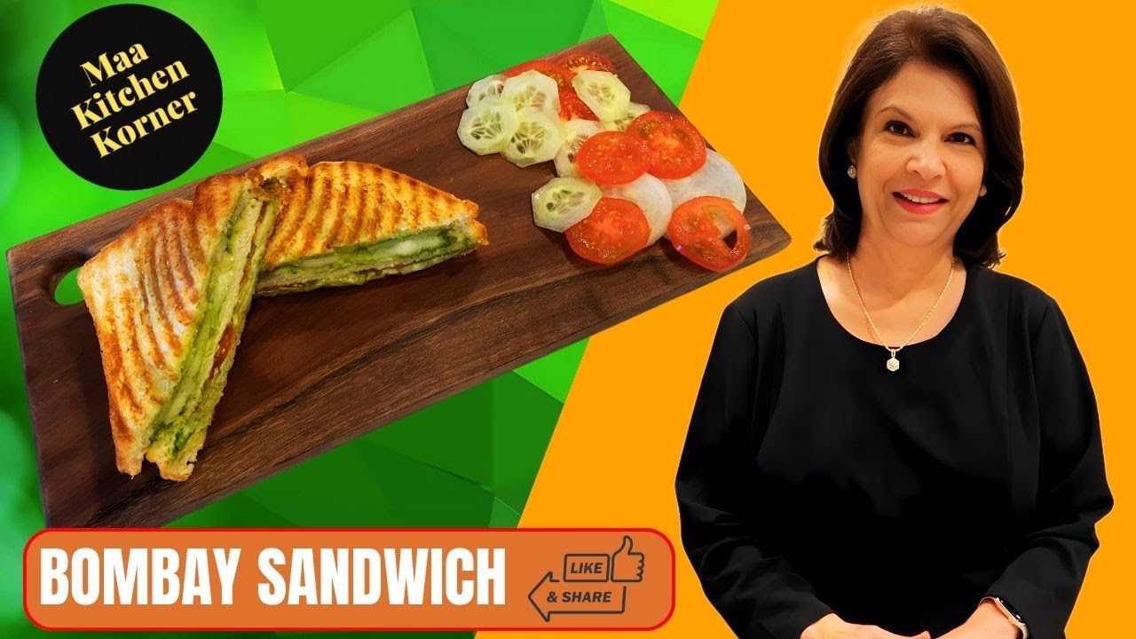 Bombay Sandwich Recipe | Grilled Vegetables and Cheese Sandwich | Street Food - Maa Kitchen Korner