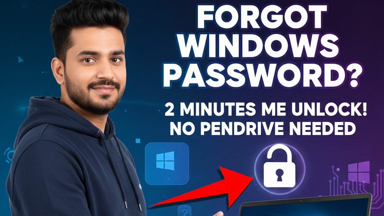 Forgot Windows Password? Reset Without Pendrive or Software | Windows 11 / 10 / 7 | Hindi