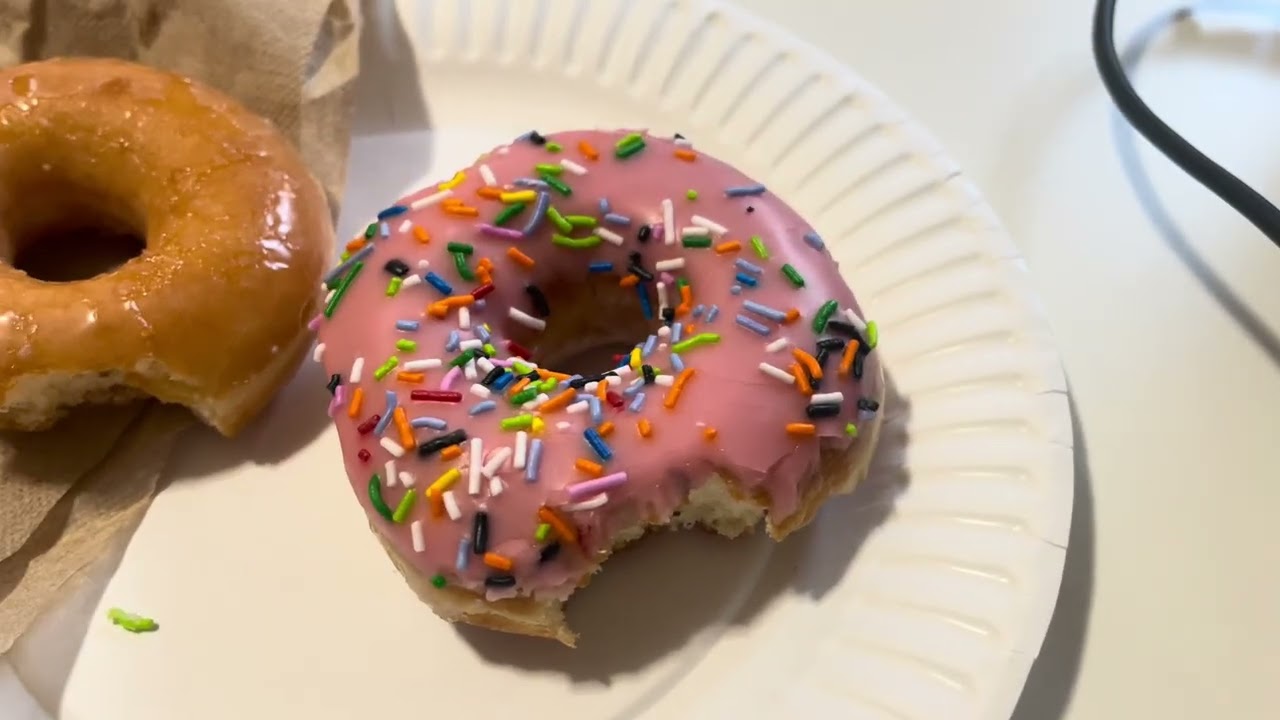 What’s wrong with the pink sprinkle donut?  My brother won't eat it cause I lightly sneezed on it.