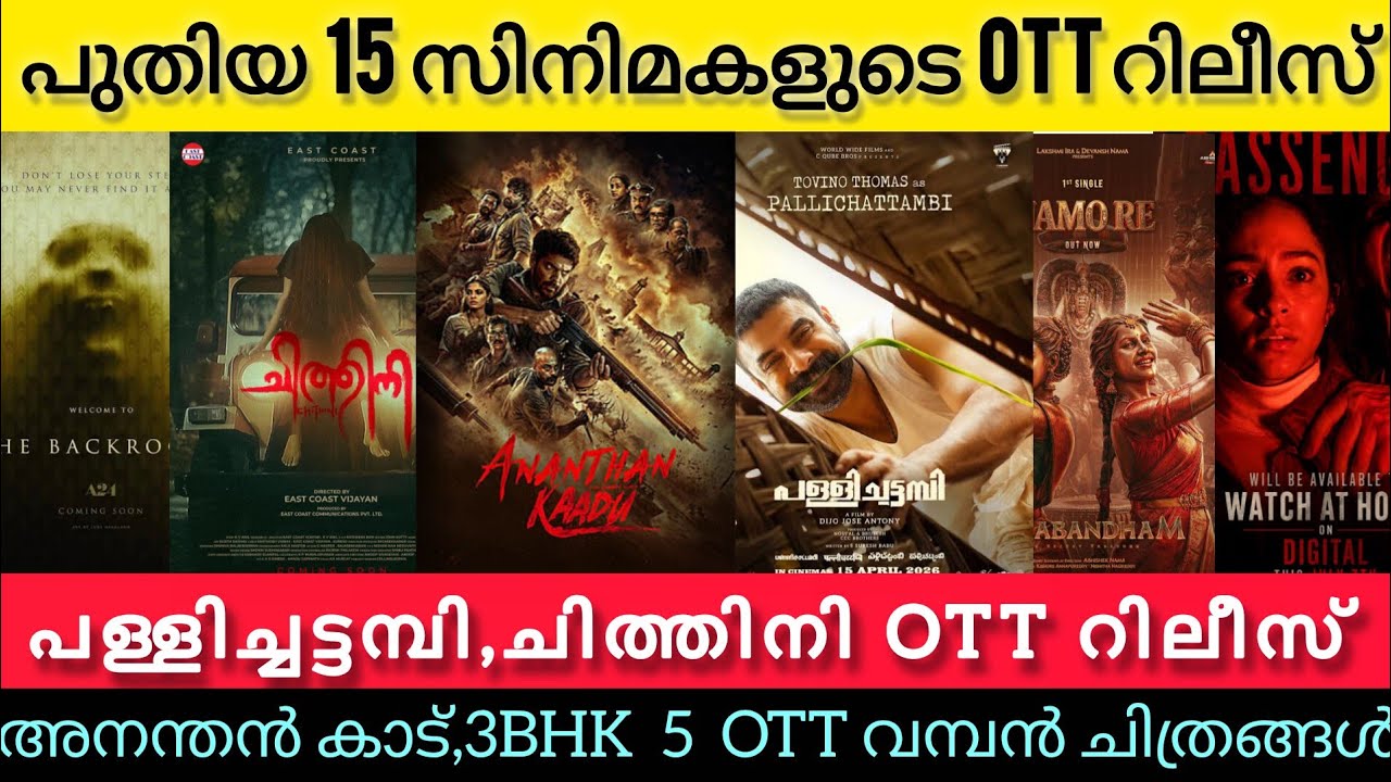 NEW OTT RELEASES MALAYALAM TODAY l PALLICHATTAMBI,ANANDHAN KAADU,THE BACKROOMS OTT RELEASES lTONIGHT