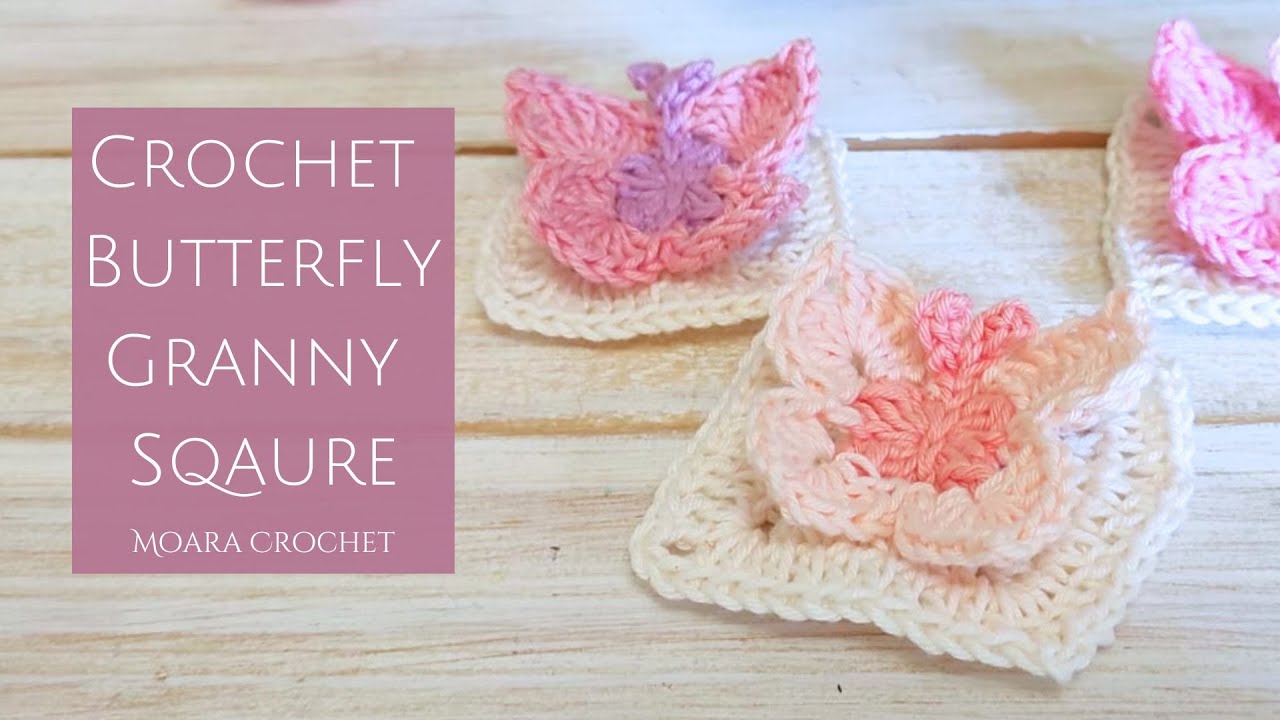 How to Crochet Butterfly Granny Square #crochet #freecrochetpatterns #crochetbutterfly