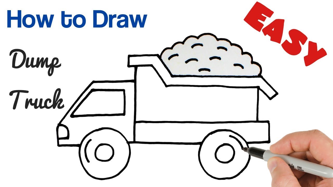 How to Draw a Dump Truck for Kids Easy Drawing