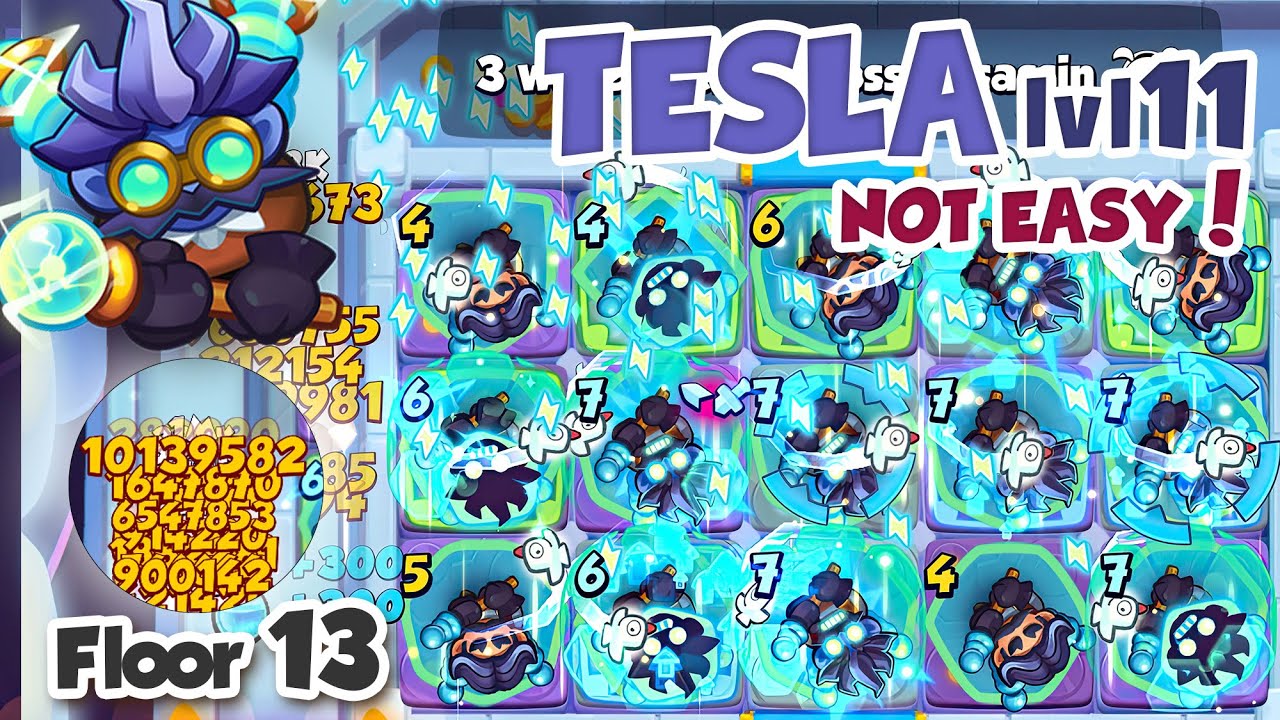 10 million crit dmg Tesla lvl 11 took over the entire floor 13 but is it enough? COOP Rush Royale