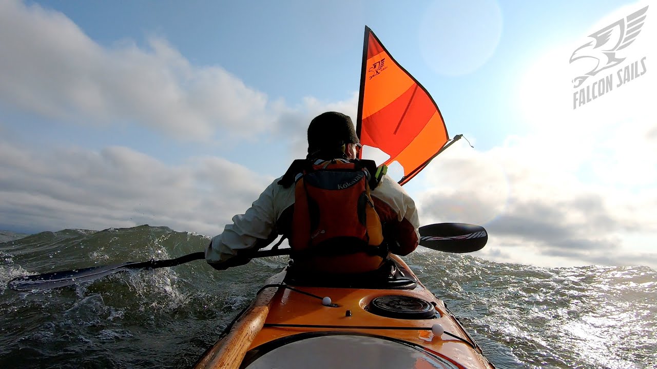 Very windy and exciting kayak sailing.   Its too much fun.