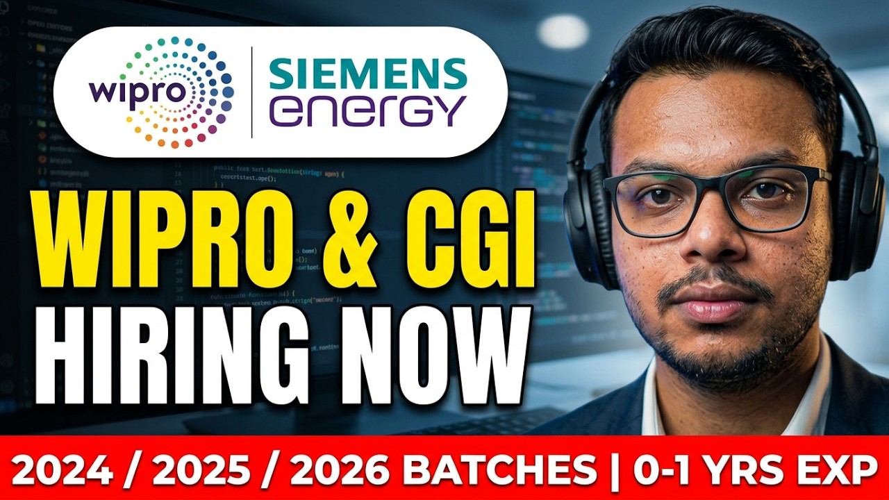 Wipro, Siemens, and CGI Hiring Drives | Off-Campus Drive for Freshers | Latest IT Jobs