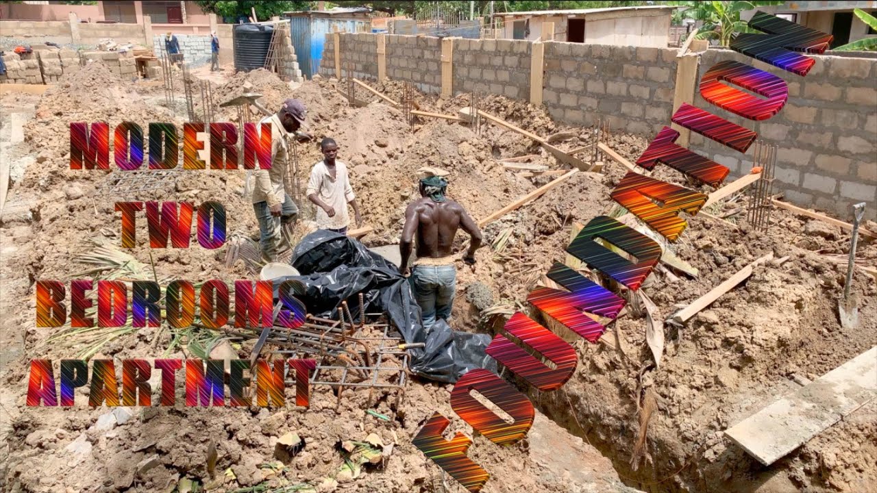 BUILDING IN GHANA/ MODERN TWO BEDROOMS/FOUNDATION