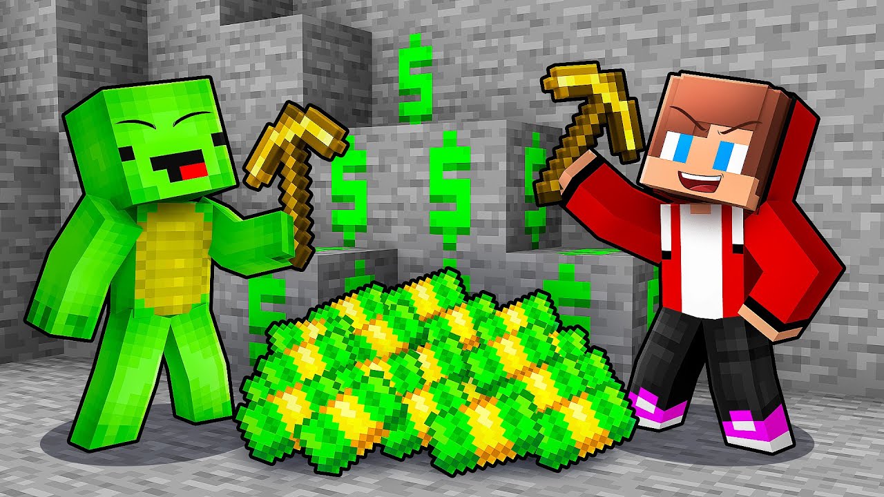 JJ and Mikey Found The MONEY ORE in Minecraft - Maizen