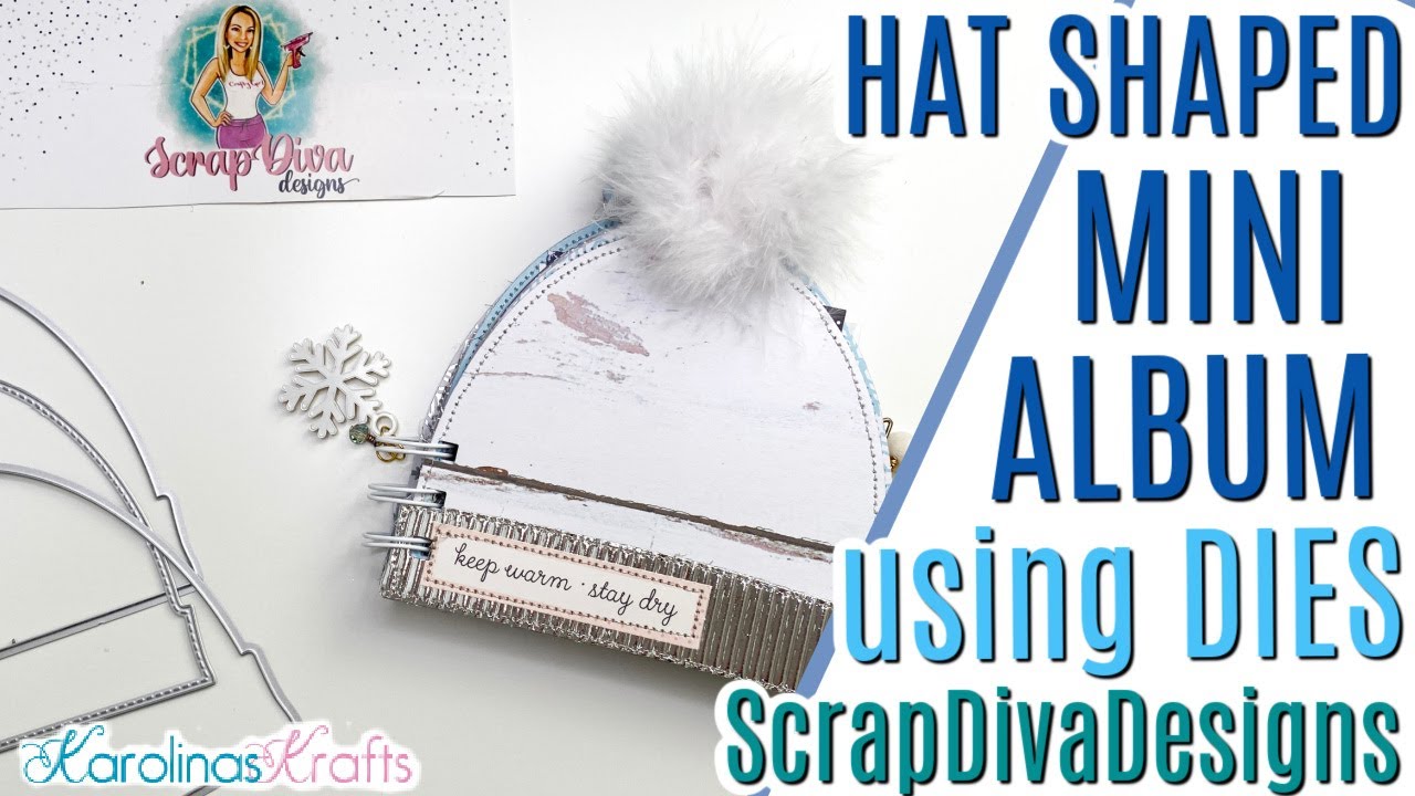 Cutest Hat Shaped Mini Album Project Share using Dies from @ScrapDiva29  #scrapdivadesigns