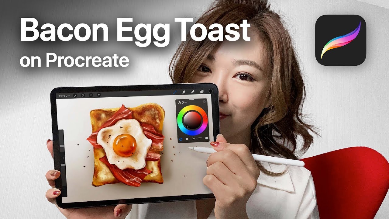 How to draw a Bacon Egg Toast on Procreate!!