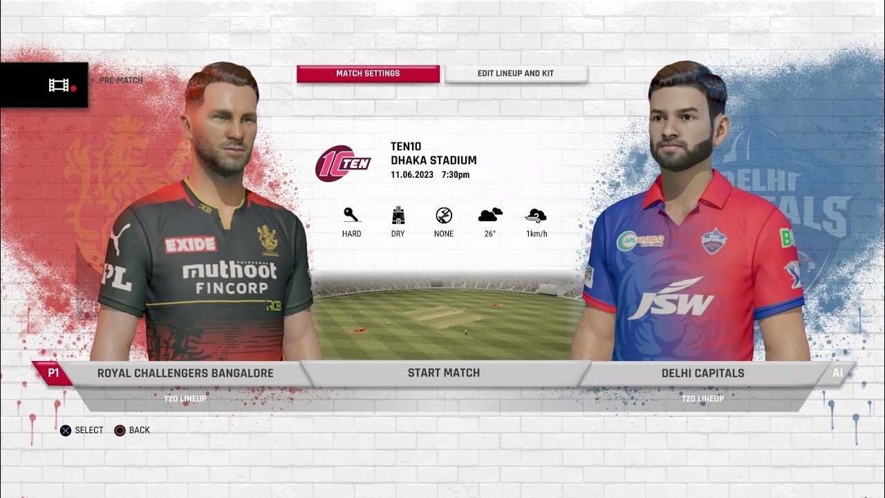 Playing IPL as team RCB in t10 format /cricket 22 gameplay