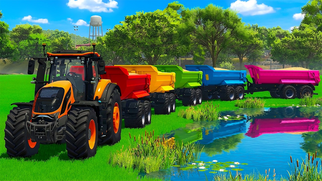 One Tractor, 5 Trailers — Full Linseed Harvest & Transport with Valtra & JCB 🌾