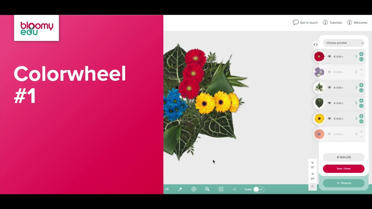 Using a color wheel in floral arrangement #1