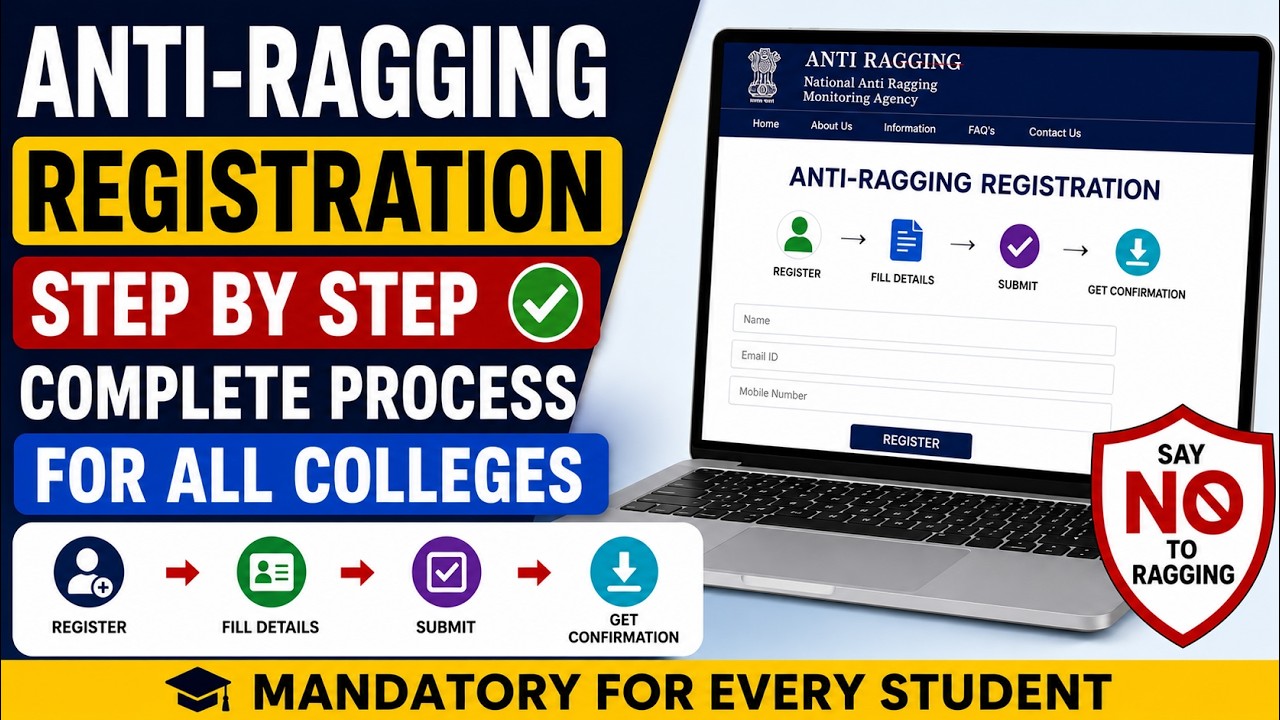 Anti-Ragging Registration 2026 | Step-by-Step Complete Process | For All College Students |