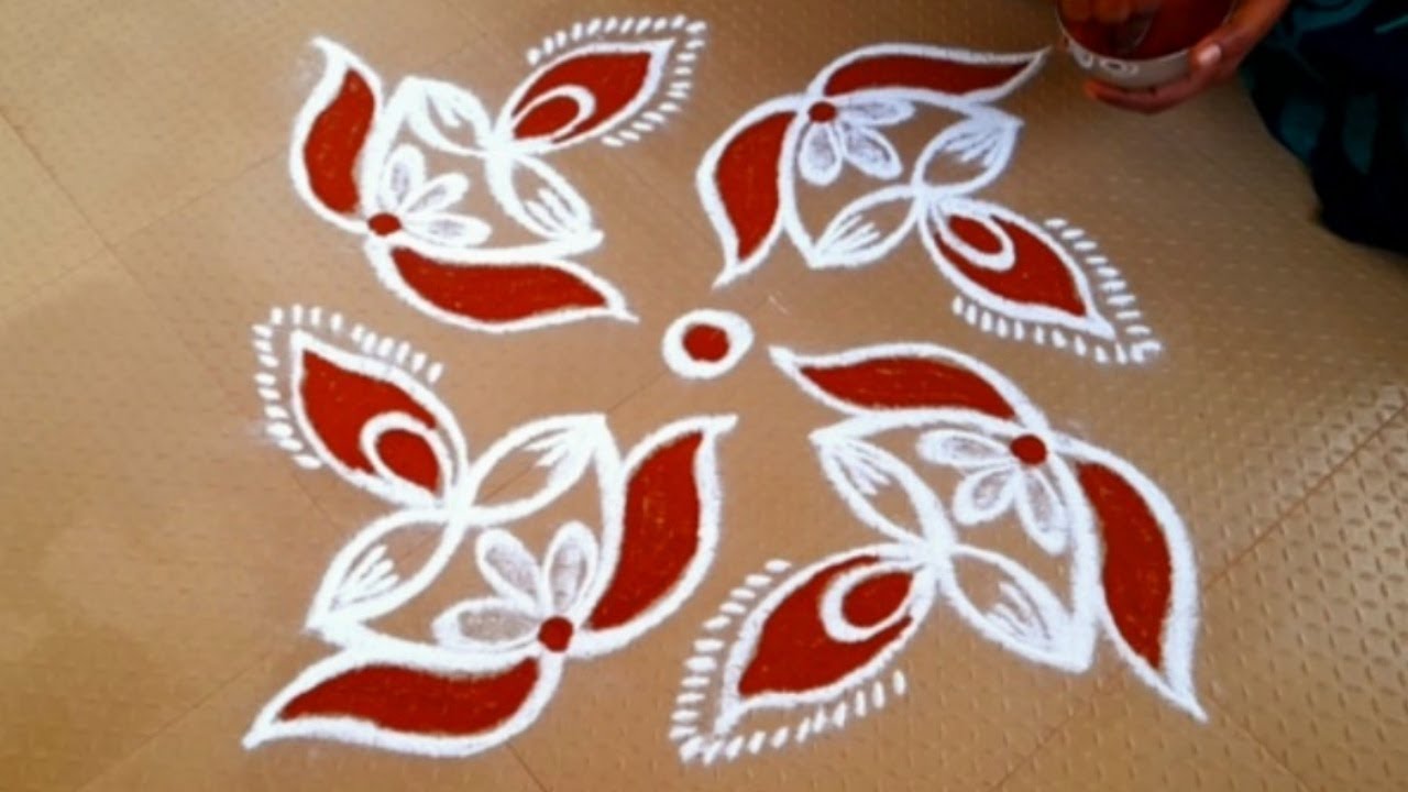 Maasi madham Friday villakku design kolam/ diya rangoli with 7*1dots/ easy villakku kolam