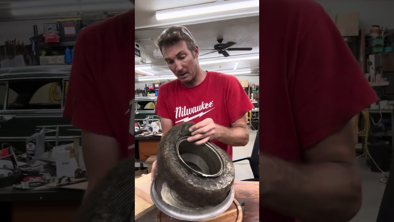 Modifying oil bath air cleaner to accept paper filter and new paint @sawdust.n.chrome 