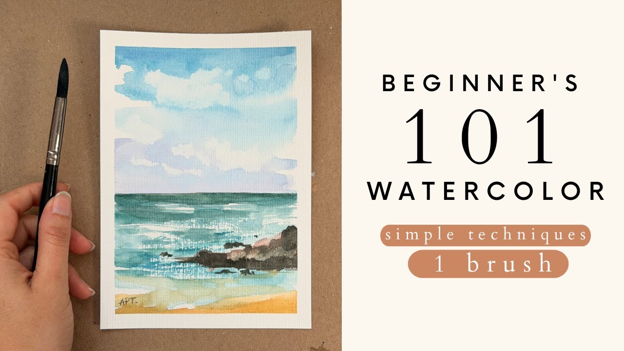 Beginners Guide to Watercolor Seascape - Basics 101 Watercolor Painting