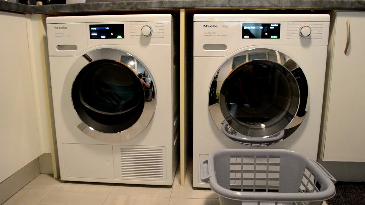 My Miele W1 WCH360 speedcare 1600 , Miele T1 TEL785WP ecospeed heat pump dryer,  (working together)