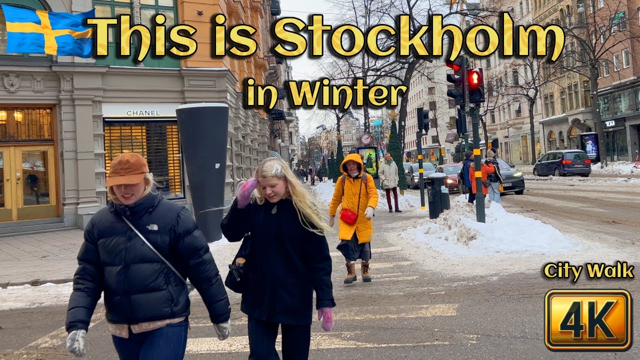 This is Stockholm in Winter | 4K City Walk